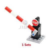 Строительные блоки: Городской дорожный знак, железнодорожный шлагбаум, MOC Street View, аксессуары, блоки, индикатор скорости, детская игрушка