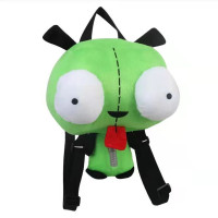 Популярный робот инопланетянин Invader Zim с 3D глазами, игрушки для девушек, милый Инвадер ZIM, мягкий плюшевый рюкзак, зеленая сумка, подарки, 14 дюймов