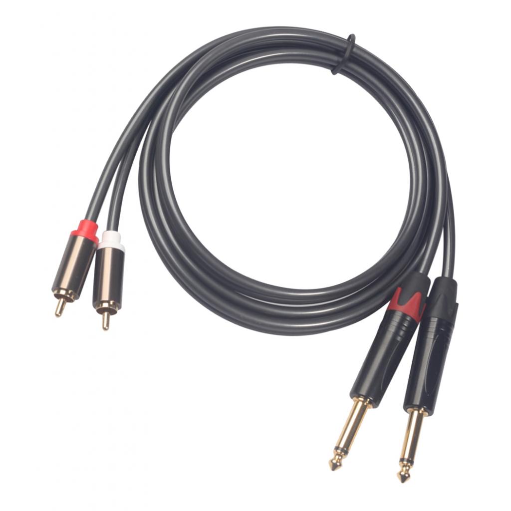 2 x 6.35 mm to 2RCA Cable, Gold-Plated 2X 6.35mm 1/4