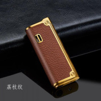 Новая высококачественная ветрозащитная кожаная ретро-зажигалка с надувным синим пламенем индивидуальная модная мужская крутая зажигалка