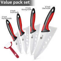 Керамические ножи, кухонные ножи, 3, 4, 5, 6 дюймов, для очистки овощей и фруктов, разноцветный инструмент для готовки