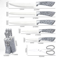 Набор ножей из нержавеющей стали, профессиональный шеф-нож для нарезки мяса, мясника, фруктов, хлеба, ножницы с держателем для ножей, 7 шт.