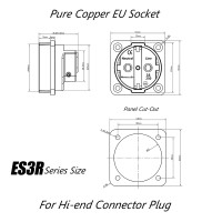 ES3R Monosaudio Чистая медь 99.998% родиевое покрытие EU Schuko розетки AC16A 250 в ЕС электрическая розетка Европейский силовой Chass