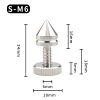 Усилитель звука M6 M8, 4 шт., шипы для динамиков, чистая медь, родиевое покрытие, амортизатор, запчасти для динамиков, подставка для ног