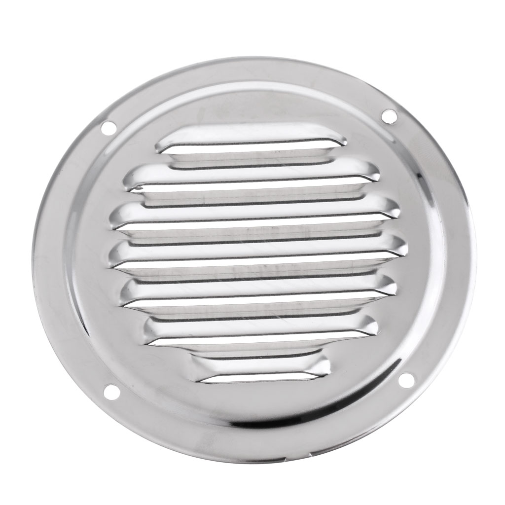 1 Pcs Stainless Steel Air Vent Grille Ventilation Louver Round Shaped Venting Mesh Louver Grille For Boat Yacht Caravans RV Etc