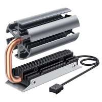 M.2 SSD ракетный радиатор, встроенный регулируемый ШИМ охлаждающий вентилятор, силиконовые термопластины, охладитель для M2 NVME 2280 SSD