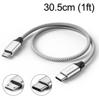 Кабель DteeDck с USB C на Micro USB, нейлоновый плетеный шнур Type C на Micro USB, адаптер для ноутбука, телефона, передачи данных