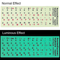 Светящиеся водонепроницаемые наклейки для русской клавиатуры, 2 цвета