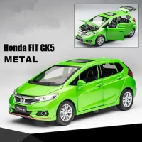 Модель автомобиля из сплава HONDA Fit GK5 1/32, литые металлические игрушки, модель спортивного автомобиля, имитация звука и фотоколлекции, детские подарки