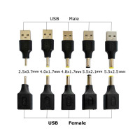 USB гнездо/USB штекер к DC 5,5*2,5 5,5x2,1 4,8x1,7 4,0*1,7 5,5*1,7 2,5*0,7 3,0*1,1 x мм разъем адаптера питания