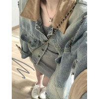 美式復古夾克牛仔外套女春秋款小眾高級感國潮牌寬鬆短版開襟外套上衣