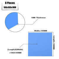 Термопрокладка, 100x100 мм, толщина 0,5-5 мм, 8 шт