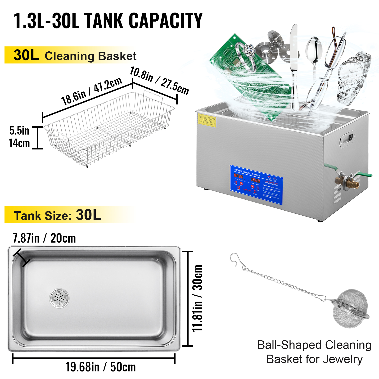 ultrasonic cleaner, 26-30L, jewelry cleaner