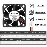 2 шт., бесщеточный вентилятор постоянного тока, 50 мм, 5 см, 50x50x20 мм, 5 В/12 В/24 дюйма