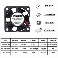 Вентилятор для 3D-принтера, 2 шт., 3010, 30 х30х10 мм, 3 см, 5 В, 12 В, 24 В