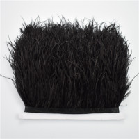 Оптовая продажа, черная декоративная юбка-шлейф с натуральными перьями, Длина 8-10 см