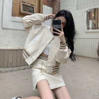 棒球服女秋季新款2023年爆款小個子夾克短款外套寬鬆高腰長袖上衣