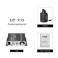 Цифровой плеер LP-V3S Lepy, автомобильный мощный Hi-Fi стереоусилитель, динамик 3,5 мм, аудиовход, MP3, для мотоцикла, Усилитель 2x25 Вт RMS