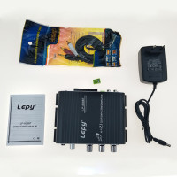 Усилитель мощности Lepy LP-838BT, Bluetooth 5.0, 2,1, 3 канала, Супер басы, аудио, усилитель звука с мощностью 12 В, 3 А и кабелем AUX
