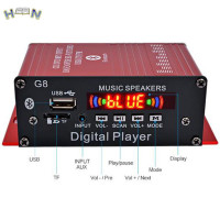 Автомобильный 4-канальный цифровой усилитель мощности, 200 Вт, стерео, bluetooth