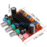 DC12V-24V 2*50W + 100W XH-M139 TPA3116 TPA3116D2, 2,1 канальный цифровой сабвуфер, плата модуля усилителя звука