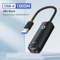 Адаптер Baseus USB C к Ethernet, алюминиевый гигабитный адаптер USB C для ноутбука MacBook Pro 1000/100 Мбит/с, USB Lan RJ45 сетевая карта