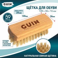 Щетка для обуви Guin-мини, натуральная светлая щетина, ручка бук, 100*36*16 мм.