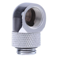 Переходник для ПК трубка для охлаждения воды G1/4, внутренний, внешний, двойной, поворотный на 90 градусов переходник для водяной трубки, черный, серебристый, 2 цвета