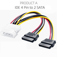 IDE Molex 4 pin к 2 x SATA кабель питания серийный ATA Y разделитель Жесткий драйвер двойной удлинитель адаптер соединитель