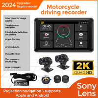 Цифровой видеорегистратор для мотоцикла Carplay Android Авто TPMS двойные HD 2K камеры GPS 5-дюймовый WiFi Bluetooth Обнаружение циклическая запись G Датчик