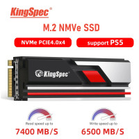 SSD KingSpec NMVe M2 SSD 2 ТБ 512 ГБ 1 ТБ PCIe 4.0 x4 с оперативной памятью 7400 МБ/с M.2 2280 NVMe SSD Gen4 Жесткий диск Внутренний твердотельный SSD-диск для настольных ПК PS5 Алюминиевое охлаждение TLC Nand Flash