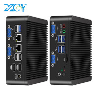 Мини-ПК XCY без вентилятора, Intel Celeron J4125 DDR4 M.2 SSD RS232/485 2x LAN GPIO mPCIE 4G LTE 8x USB LVDS HDMI TPM 2,0 Windows 11