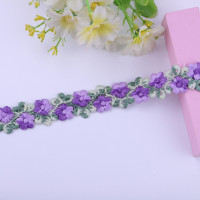 2 ярда свежий стиль полиэстер Кружева многоцветная Цветочная тесьма для шитья вечерние платья вышивка кружева для одежды аксессуары