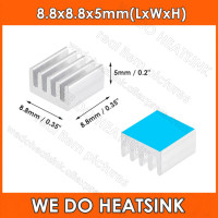 Мы делаем радиатор 10 шт. 8,8x8,8x5 мм маленький серебристый/черный радиатор алюминиевый радиатор охладитель с лентой