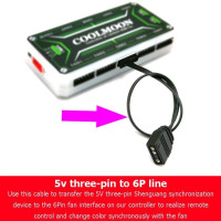 Кабель адаптера контроллера вентилятора 5 в 3-контактный к 6-контактному/4-контактному преобразователю 5 в ARGB 3-контактный на 4-контактный 6-контактный для вентиляторов Coolmoon Cool Moon