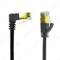 Cat7 Lan кабель UTP RJ45 сетевой кабель Ethernet тонкий кабель RJ 45 для Cat6 совместимый патч-корд 90 градусов прямоугольный