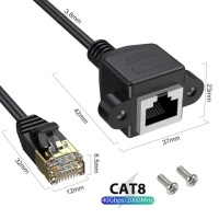 Cat8 Ethernet удлинитель кабеля со стандартным интерфейсом RJ45 40 Гбит/с Cat 8 6 5 штекер-гнездо RJ 45 CAT6 Сетевой адаптер RJ45 шнур