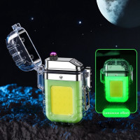 Новинка ветрозащитная Зажигалка для улицы с двойной дугой плазменная импульсная беспламенная USB перезаряжаемая Зажигалка Мини Портативная работа мужской подарок