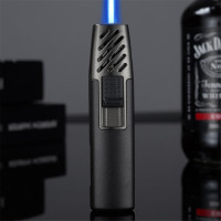 Ветрозащитная металлическая газовая лампа, портативная Зажигалка для сигар, мощная турбо надувная Бутановая струйная Зажигалка для кухни, барбекю