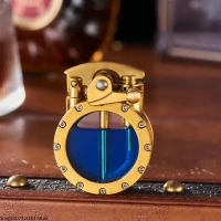 Новая креативная индивидуальная прозрачная зажигалка для масляного бака, мужская компактная ретро-рокерная керосиновая зажигалка, хороший подарок