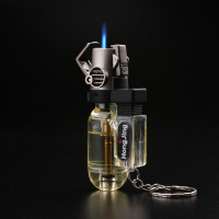 Необычная ветрозащитная газовая металлическая зажигалка, портативная турбо-зажигалка, простые прочные мужские уличные инструменты, прикуриватель