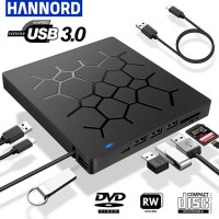 Внешний привод CD/DVD USB 3.0 Type-C 6 в 1, DVD-привод, оптический привод с разъемами SD/TF и USB3.0, оптические приводы для ПК и ноутбука