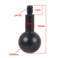 Адаптер с шаровой головкой для экшн-камеры 20 мм, держатель для сотового телефона Magic Arm, шарнирное основание с шаровым креплением, конвертер с шаровой головкой на винт 1/4