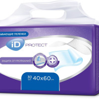 Пеленки одноразовые впитывающие 40х60 iD Protect - 30 шт