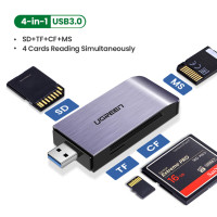 UGREEN USB 3,0 кардридер SD Micro SD TF CF MS Compact Flash смарт-карта памяти адаптер для ноутбуков Аксессуары для SD кардридера