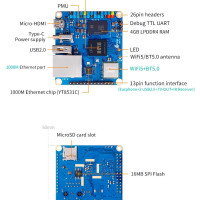 Orange Pi Zero 3 Блок питания 4 ГБ + 5V3A Type-C, Orange Pi Zero3 DDR4 Allwinner H618 WiFi + BT BLE Мини-ПК SBC Одноплатный компьютер