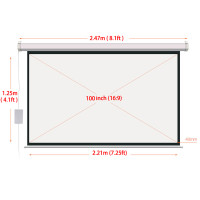 HD 100 дюймов 16:9 электрический экран для 3D светодиодный DLP лазерный проектор моторизованные проекционные экраны Screen s Curtain беспроводной пульт дистанционного управления