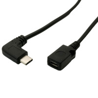 USB 3.1 Type C «папа»-Micro USB «мама», короткий кабель 0,25 м