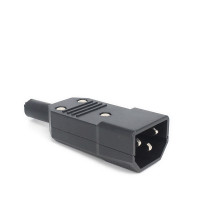 Штепсельная Вилка IEC C14, 10 А, 250 В, черный, с 3-контактным разъемом переменного тока, 1 шт.