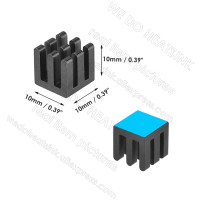 Серебристый алюминиевый радиатор с прорезью 10x10x10 мм, радиатор, охладитель для микросхемы MOS с клейкой подкладкой в сборе